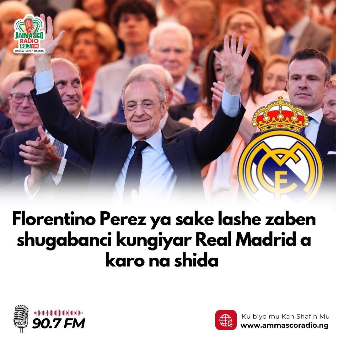Shugaban ƙungiyar ƙwallon ƙafa ta Real Madrid, Florentino Pérez, ya sake lashe zaɓen shugabancin ƙungiyar ba tare da hamayya ba